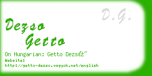 dezso getto business card